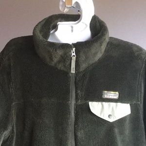 L.L.BEAN MENS FLEECE JACKET  DARK FOREST GREEN  XL
